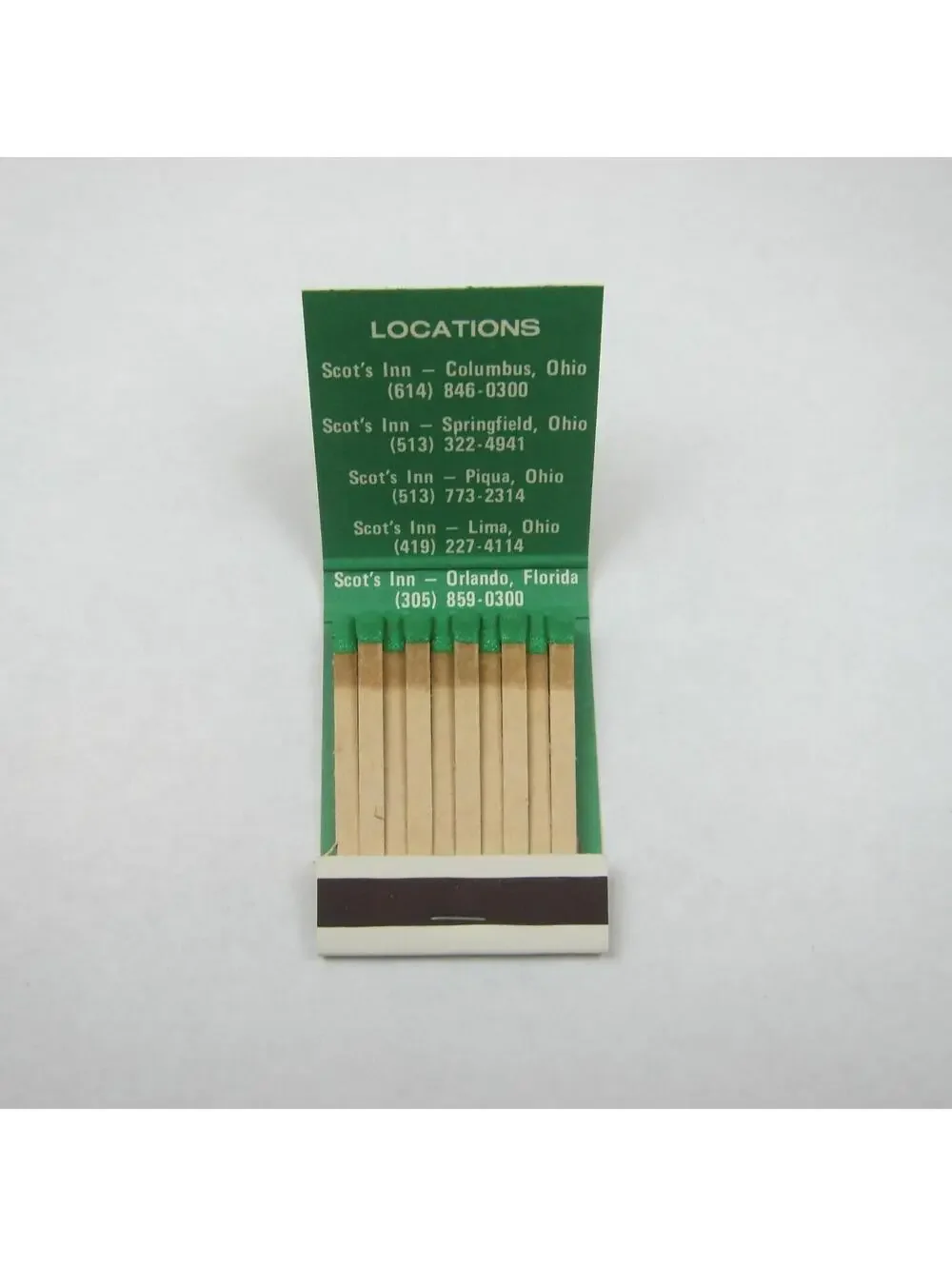3 Vintage Matchbooks Jai Lai Ding Ho Columbus Ohio Restaurants & Scot's Inn Ohio
